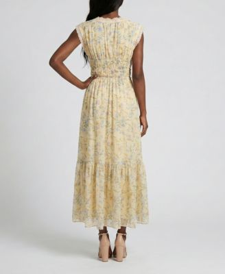 Women's Lace Trim Smocked Waist Dress