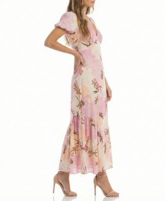 Women's V-Neck Floral Print Fit & Flare Dress