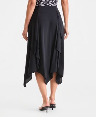 Women's Asymmetric-Hem Midi Skirt