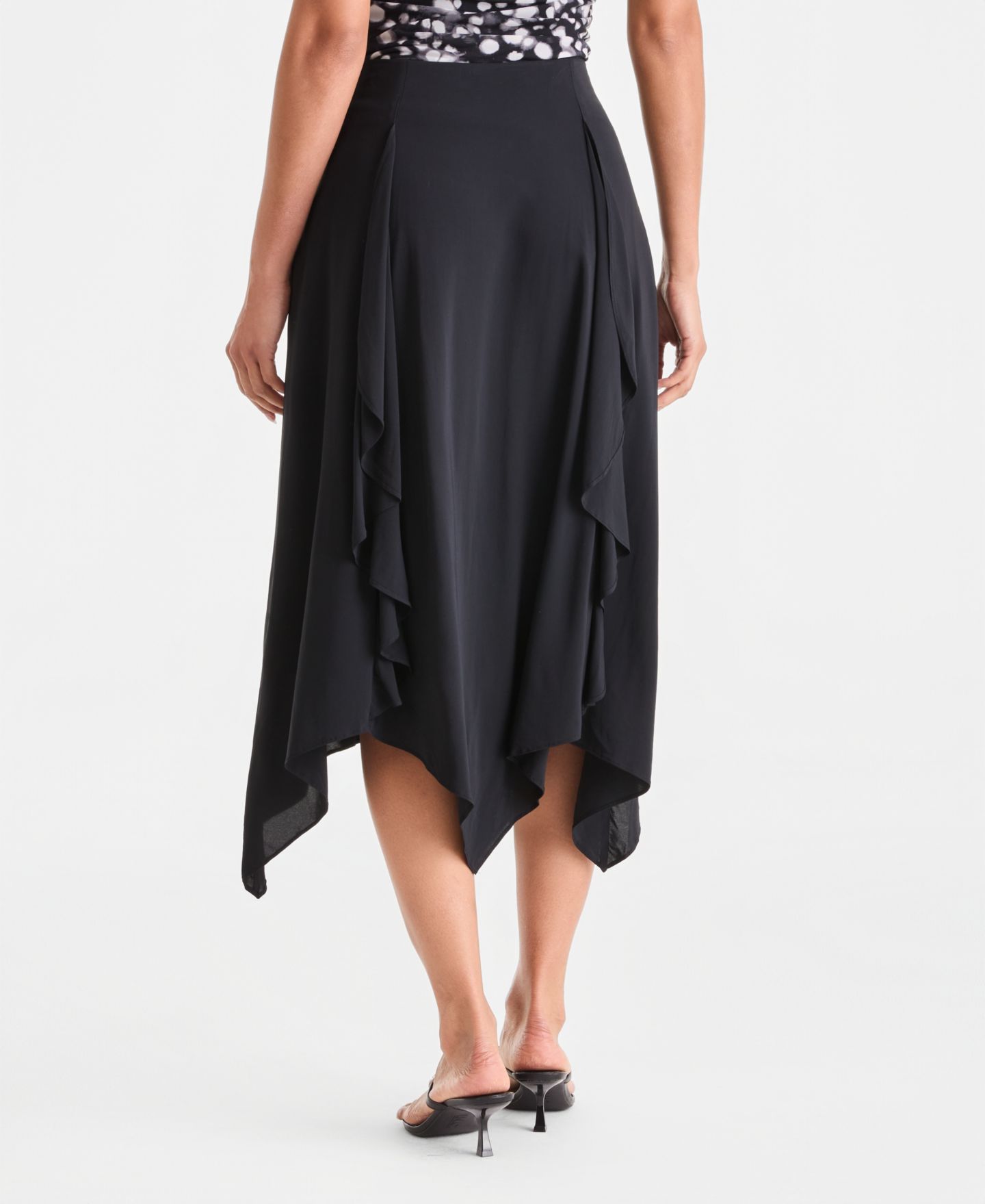 Женская юбка I.N.C. International Concepts Asymmetric-Hem Midi, цвет: Глубокий чёрный — фото 2