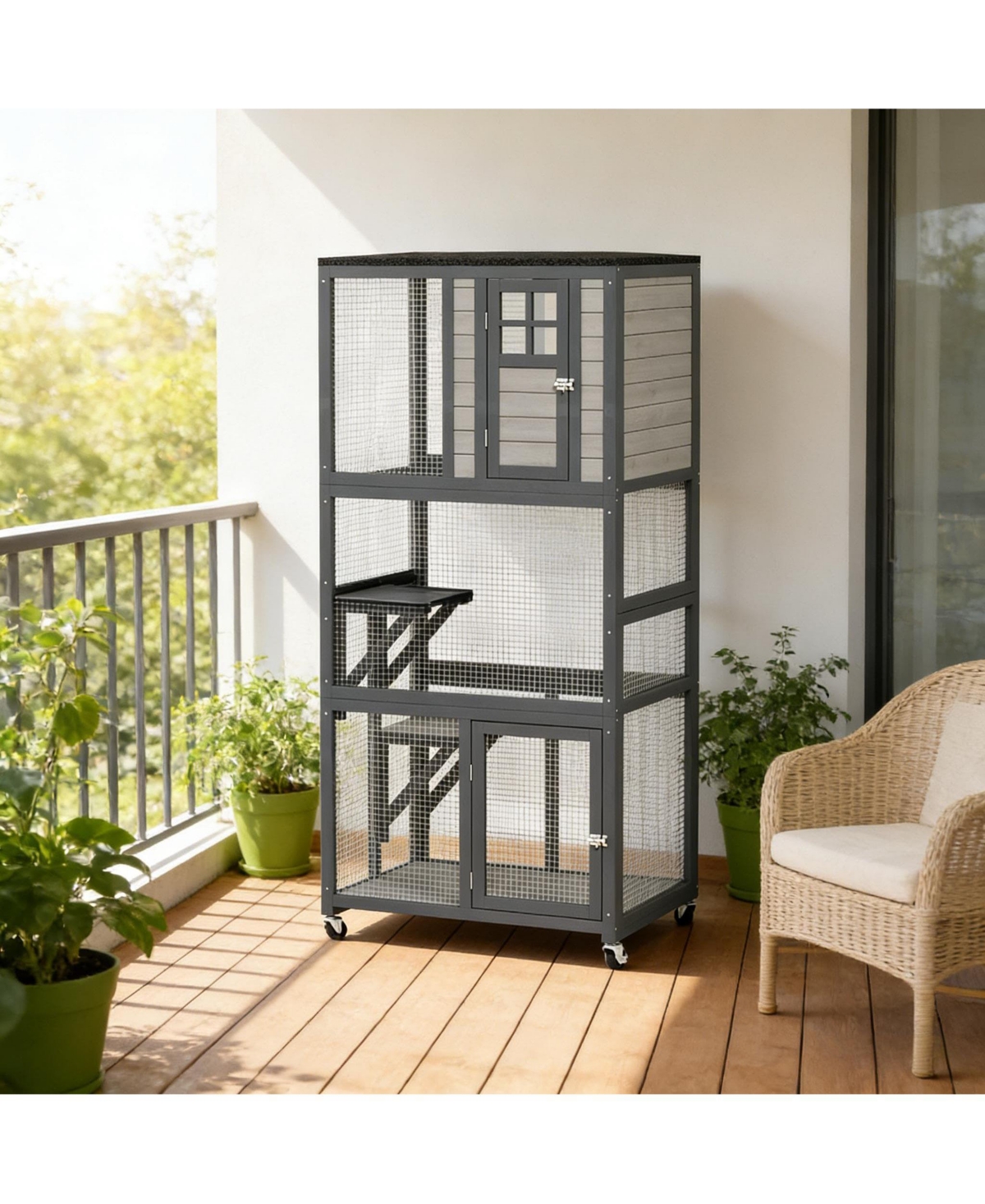 Zeus & Ruta Wooden Large Cat House Cat House