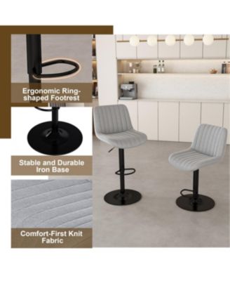  White Marble Look Kitchen Island with LED Lighting