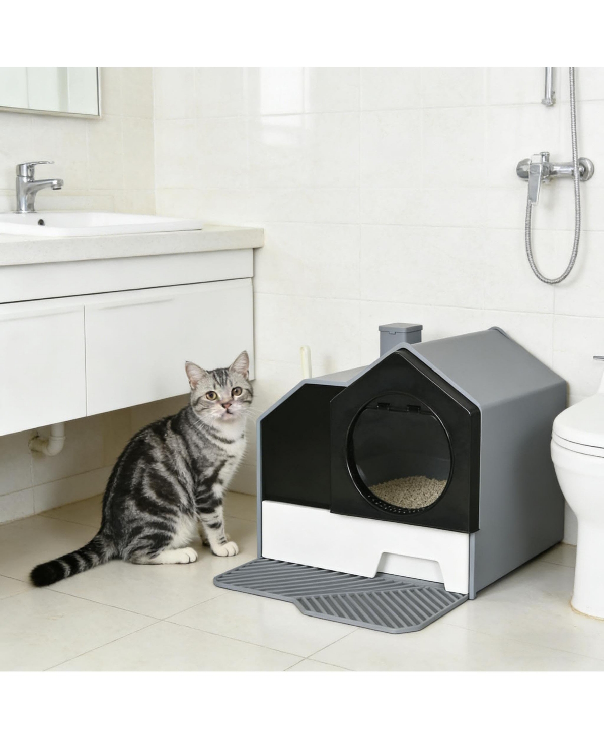 Zeus & Ruta Easy to Clean Cat Litter Box Hooded Cat Litter Box