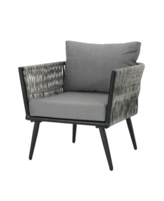Faux Rattan Patio Club Chair with Cushions