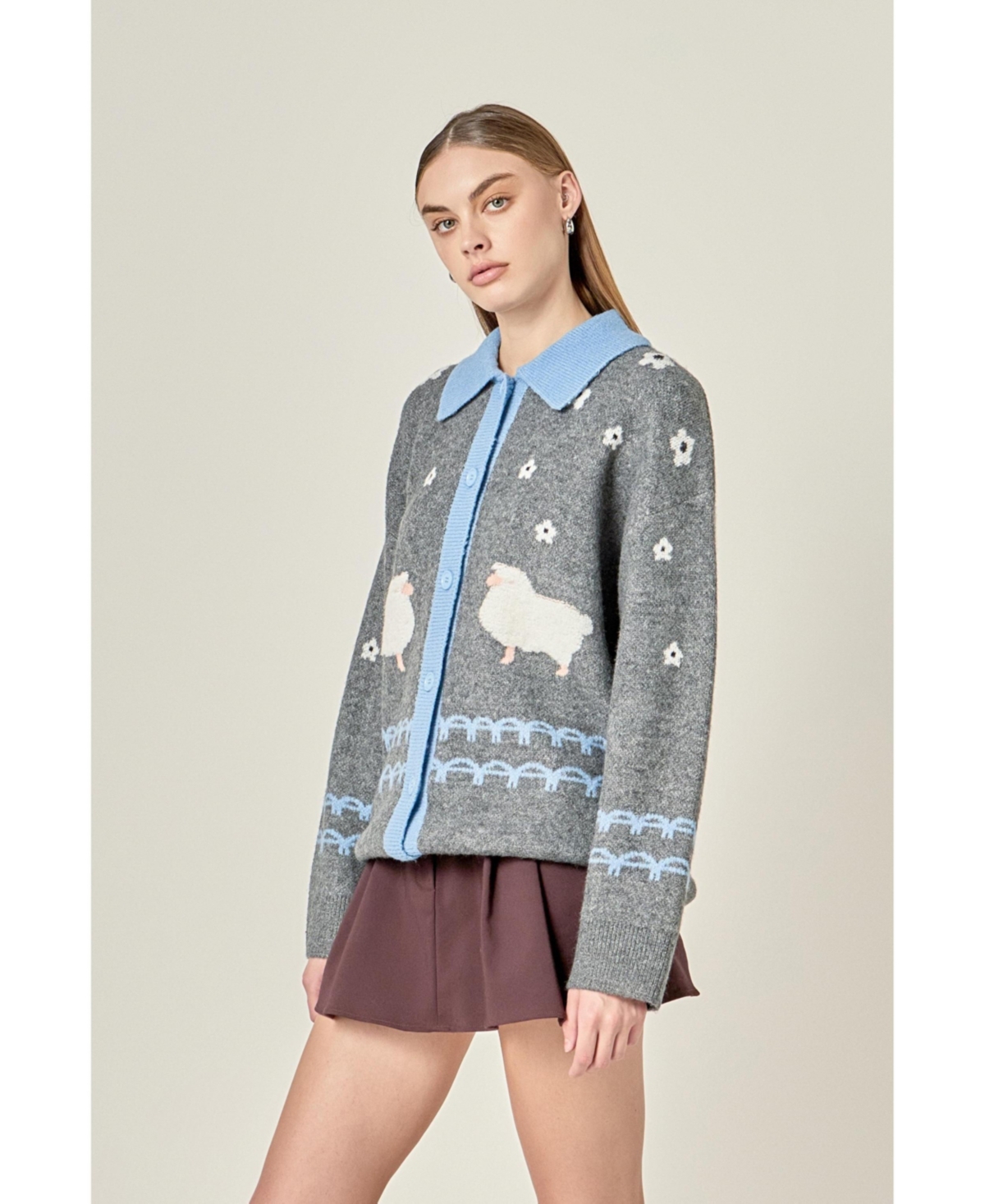 English Factory Women's Sheep Cardigan