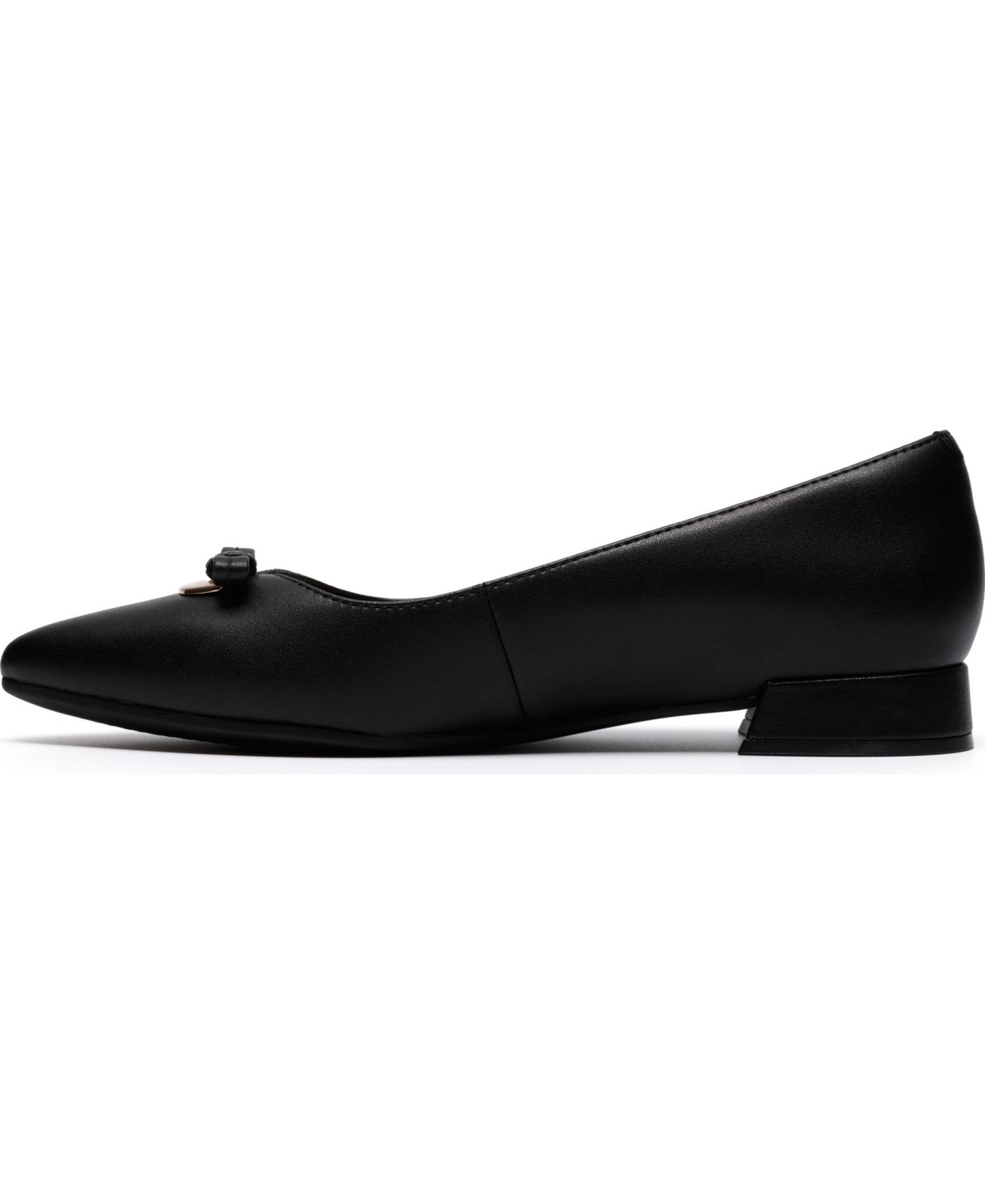 Женские балетки Clarks Natalyn Trim Pointed Toe Dress Flats, цвет: Чёрный кожаный — фото 6