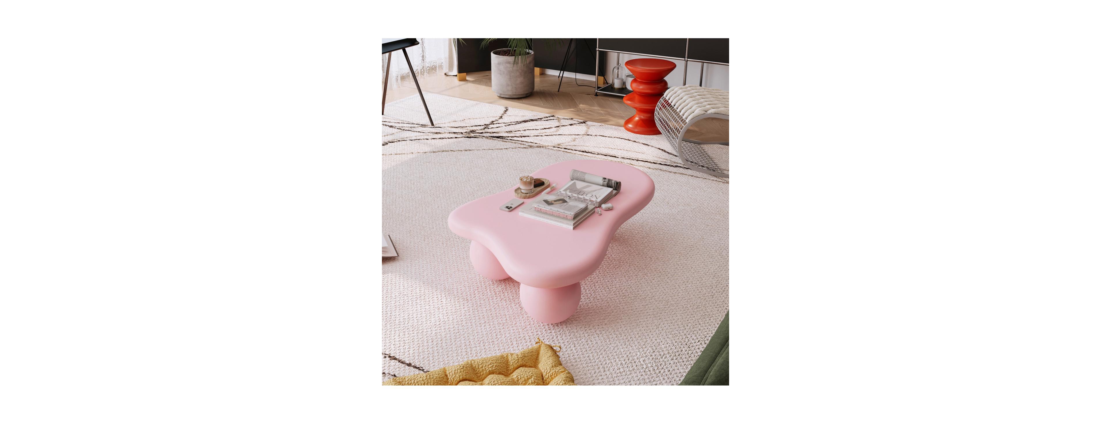 Streamdale 40'' Cloud Shaped Coffee Table, Pink