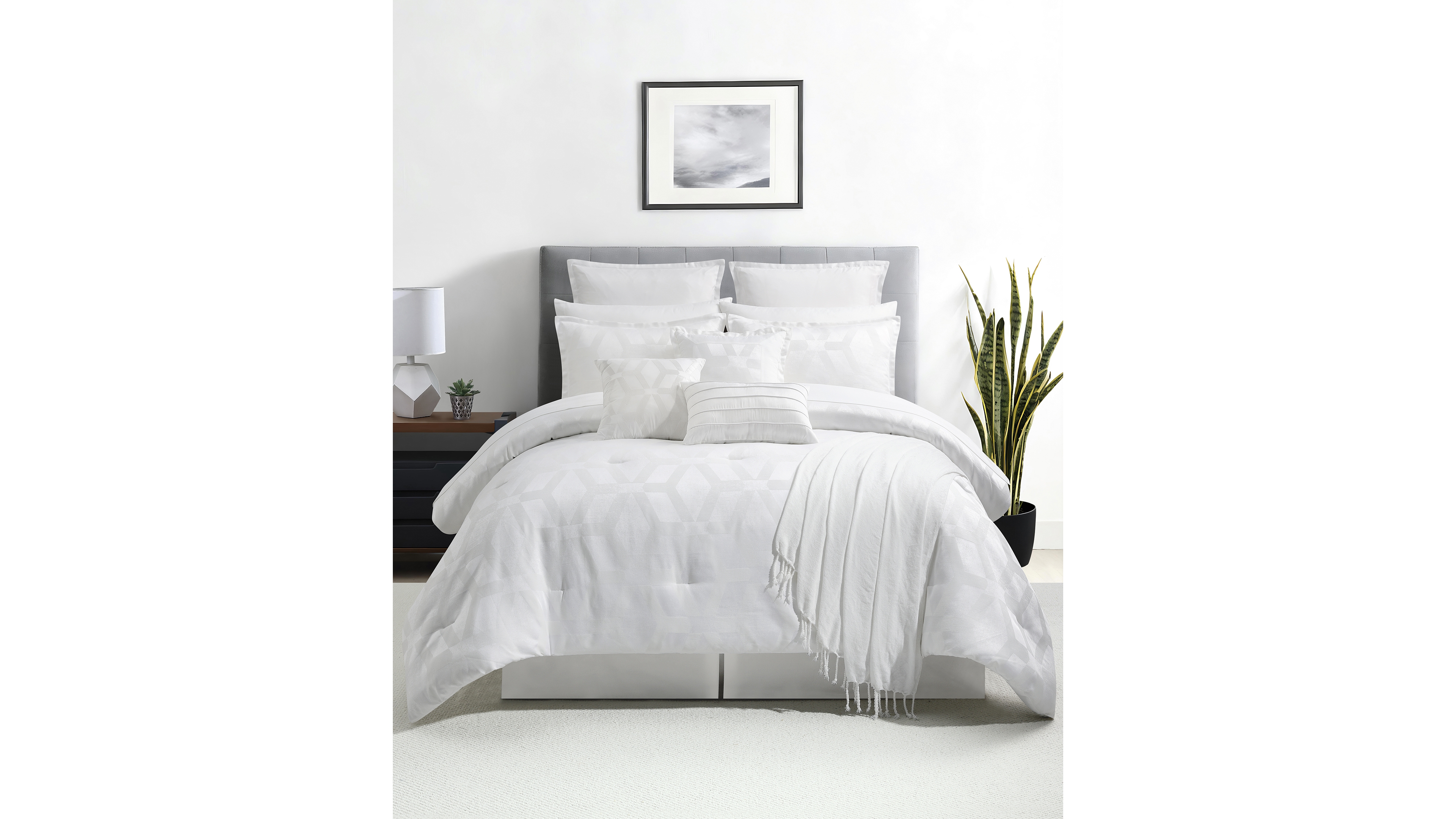 Macy's Hexagon Geometric 14-Pc. Comforter Set, King