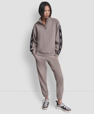 Women's Classic Logo Elastic Oversized Quarter-Zip Top