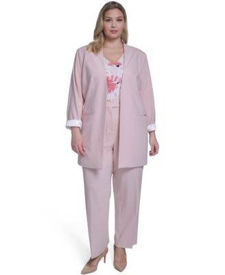 Plus Size Open-Front Notch Collar Jacket