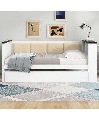 Twin Size Wood Daybed with Storage, USB, and Trundle