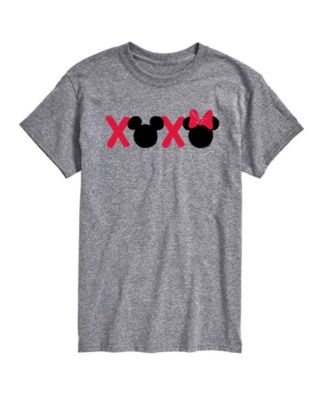 Men's Disney Mickey Minnie Heads Xoxo Printed Short-Sleeve Graphic T-Shirt