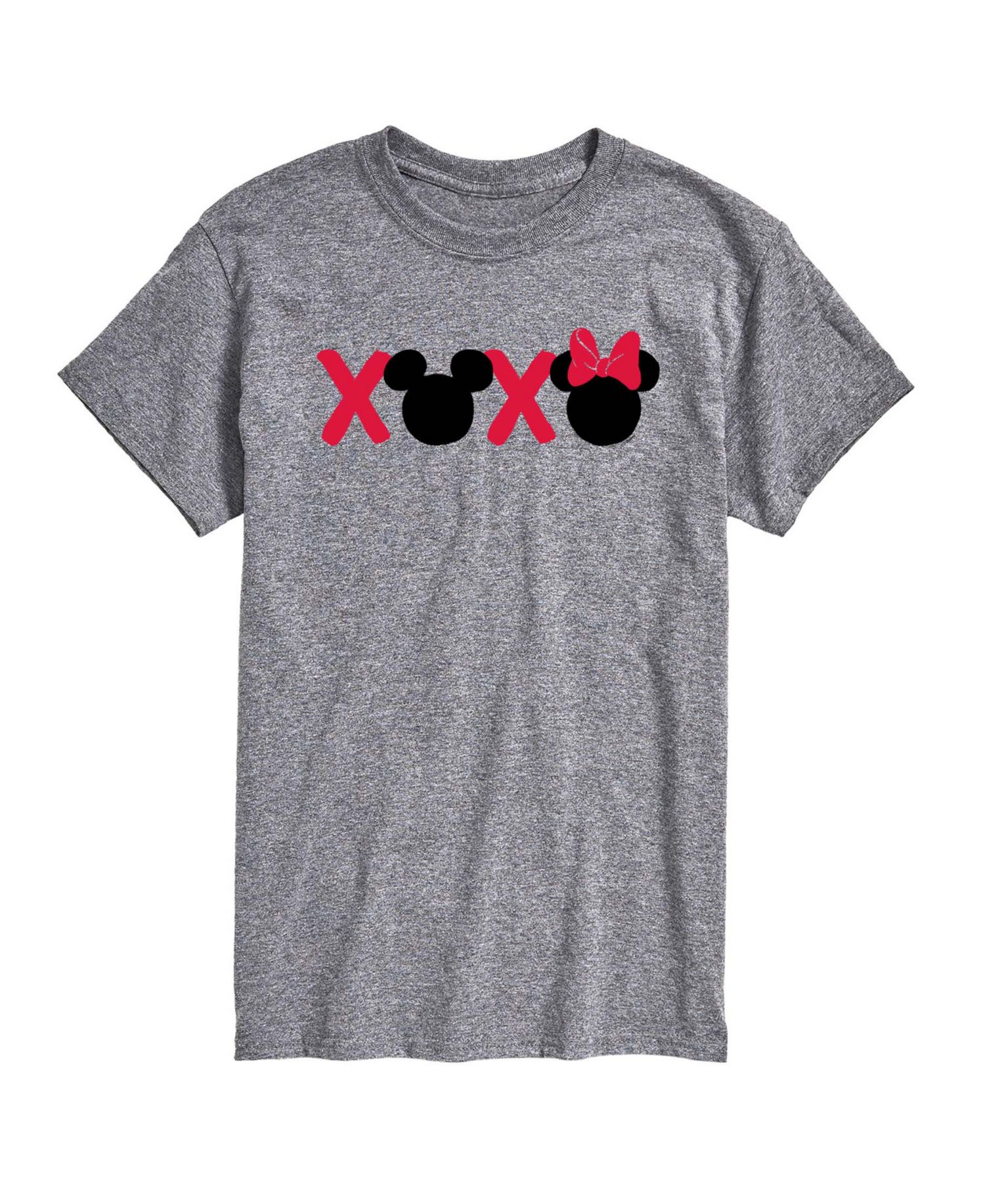 Men's Disney Mickey Minnie Heads Xoxo Printed Short-Sleeve Graphic T-Shirt