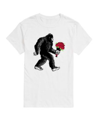 Men's Instant Message Sasquatch Flowers Printed Short-Sleeve Graphic T-Shirt