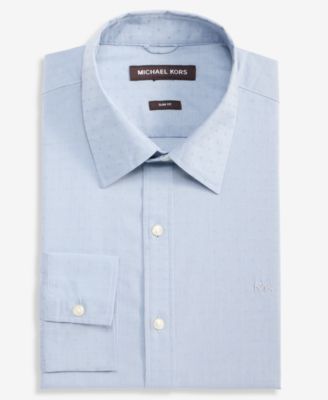 Men's Slim-Fit Dobby Dot Print Dress Shirt