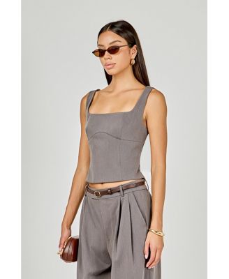 Women's Back Bow Sleeveless Fitted Top