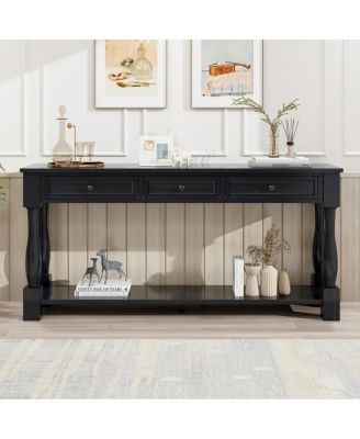  Console Table with Drawers and Shelf