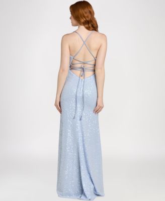 Juniors' Empire Waist Evening Gown, Regular & Plus Size