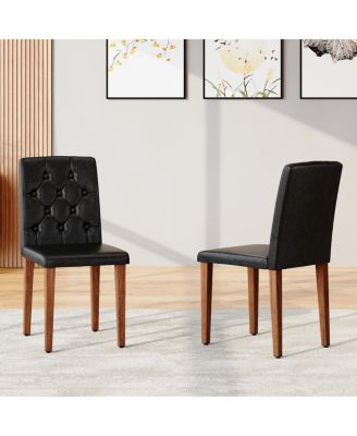 Elegant PU Dining Chair with Ergonomic Buckle Backrest