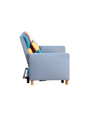 Convertible Sleeper Sofa Chair Bed with Pillow, Velvet Fabric