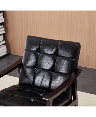  Modern medieval-inspired armchair, antique Black upholstered, solid wood legs