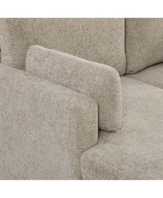  63.39" Wide Chenille Sofa Bed with Cushions & Metal Legs