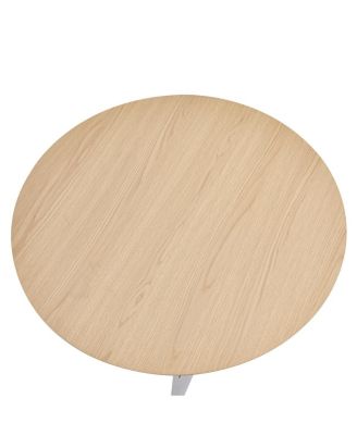 37" Round Dining Table, Small Kitchen Table w/Silver Metal Legs (2-4 People