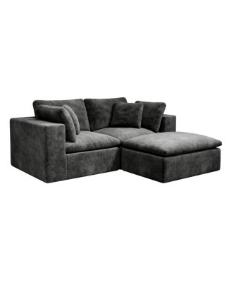  Modular Sectional Sofa, Upholstered Couch, 3PC Free Combination, Gray