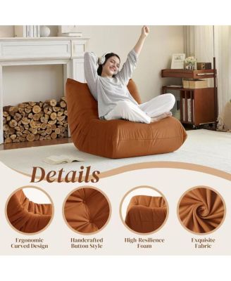 Luxury Orange Microfiber Accent Chair