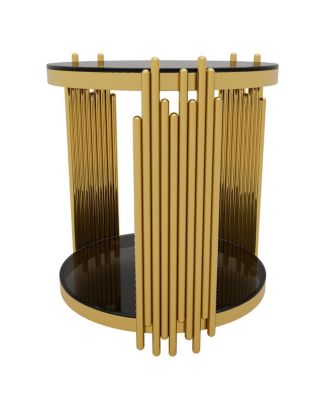 Modern End Table with Gold Finish