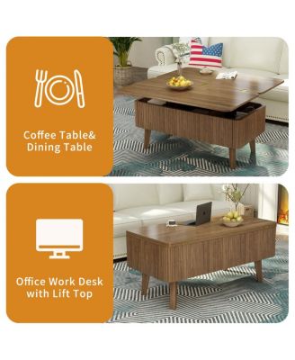 3-in-1 Lift Top Coffee Table, Convertible Dining Table, Storage Table