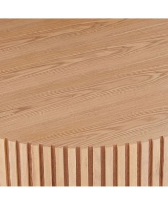 Modern Handcrafted Wood Coffee Table with Relief Detailing