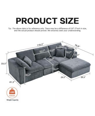 Streamdale Modern Corduroy Sectional Sofa for Living Room/Bedroom