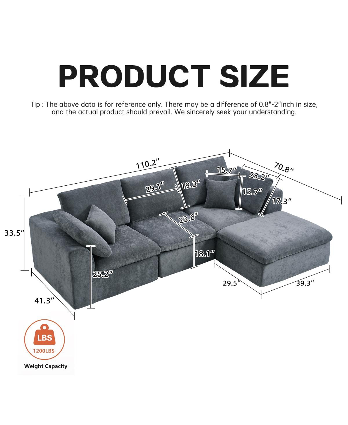 Streamdale Modern Corduroy Sectional Sofa for Living Room/Bedroom