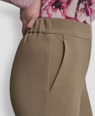 Petite Mid-Rise Elastic Back Ankle Pants