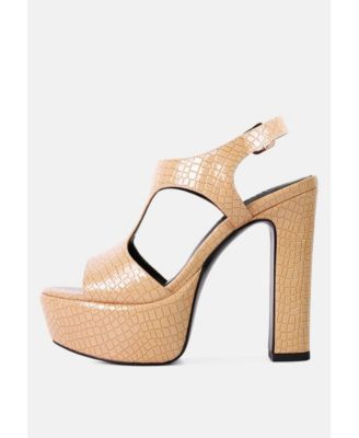 CROFT Croc Women's High Heeled Cut Out Sandals