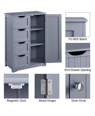 35.5” H Free-Standing Floor Cabinet with 4 Drawers and 1 Cupboard Espresso