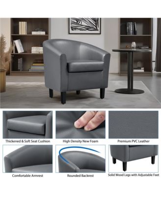 Faux Leather Accent Chair Gray