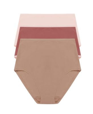 Women's 3-Pk. Bliss Bare Cotton High-Waist Brief Underwear 778346MP