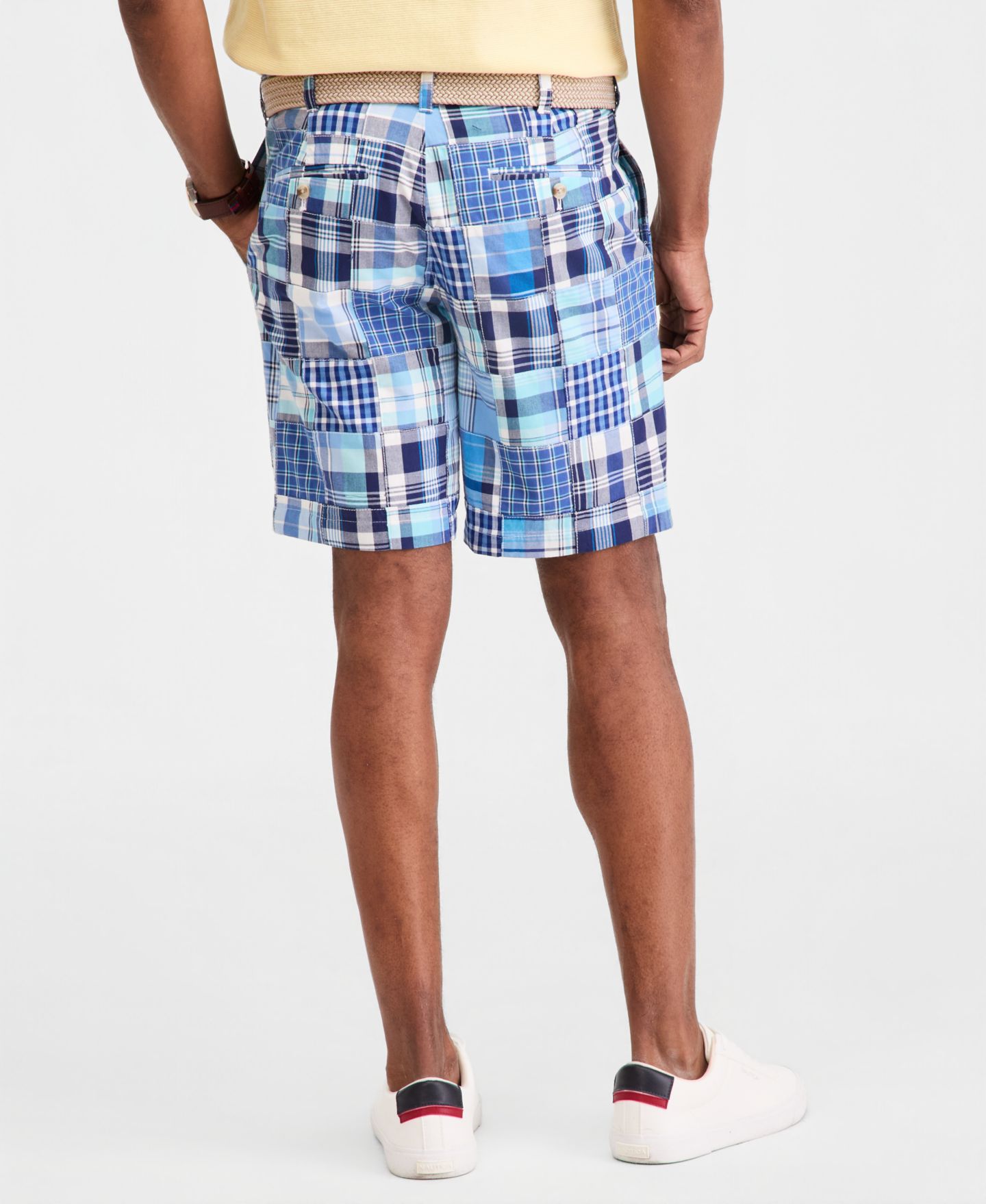 Мужские шорты Club Room Regular-Fit Madras Plaid Patchwork 9" Shorts, цвет: Клетчатый шамбре — фото 4