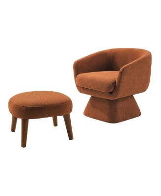 Lazy Chair with Ottoman, Modern Lounge Accent Chair, Upholstered Reading Chair