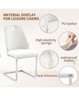 Modern PU Leather Dining Chair with Arched Back