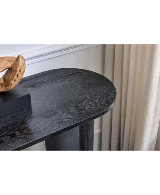 Black curved foyer table - minimalist entrance sofa side table