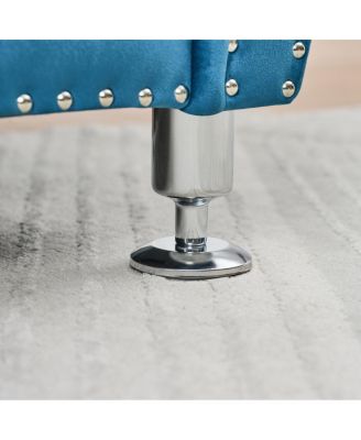 62.2" Soft Velvet Storage Bench with Crystal Buttons & Pillow