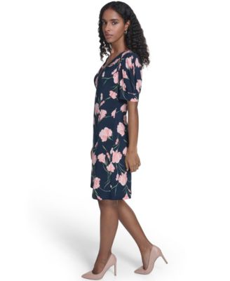 Petite V-Neck Short-Sleeve Dress