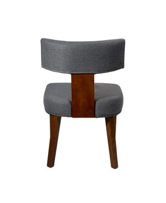 Upholstered Wooden Farmhouse Dining Chairs (Set of 2), Gray