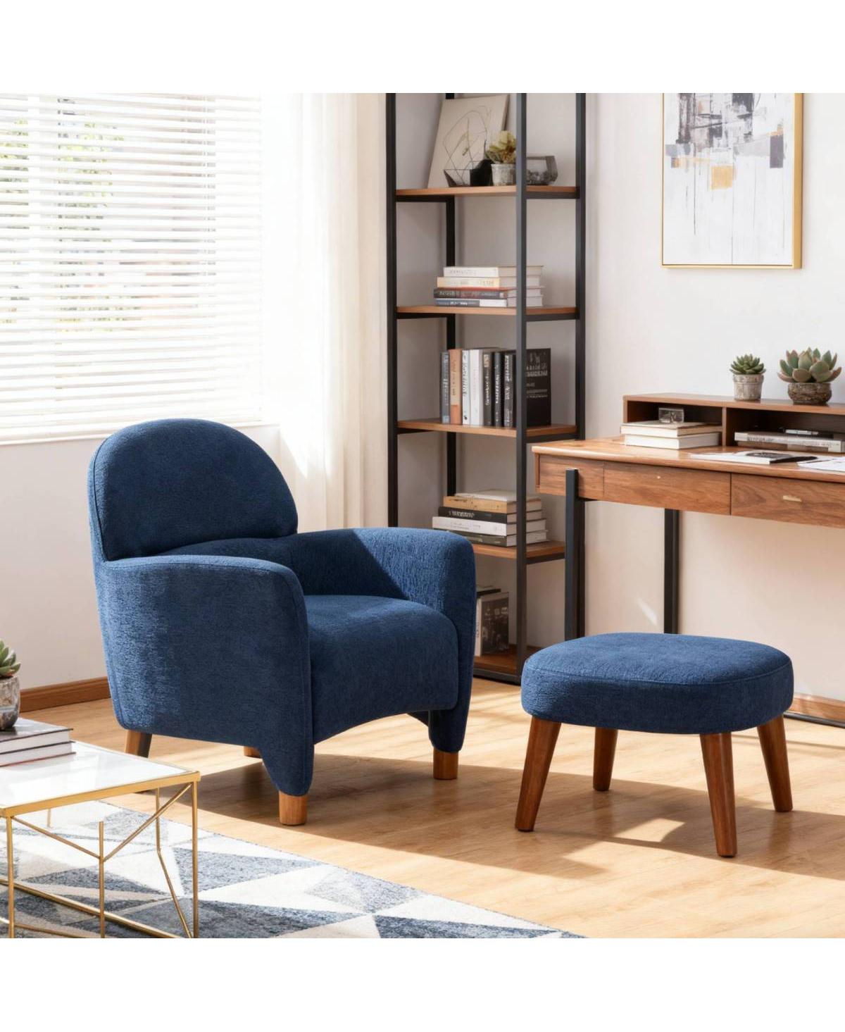 Streamdale Furniture Modern Lazy Chair with Footrest Ottoman for Small Space