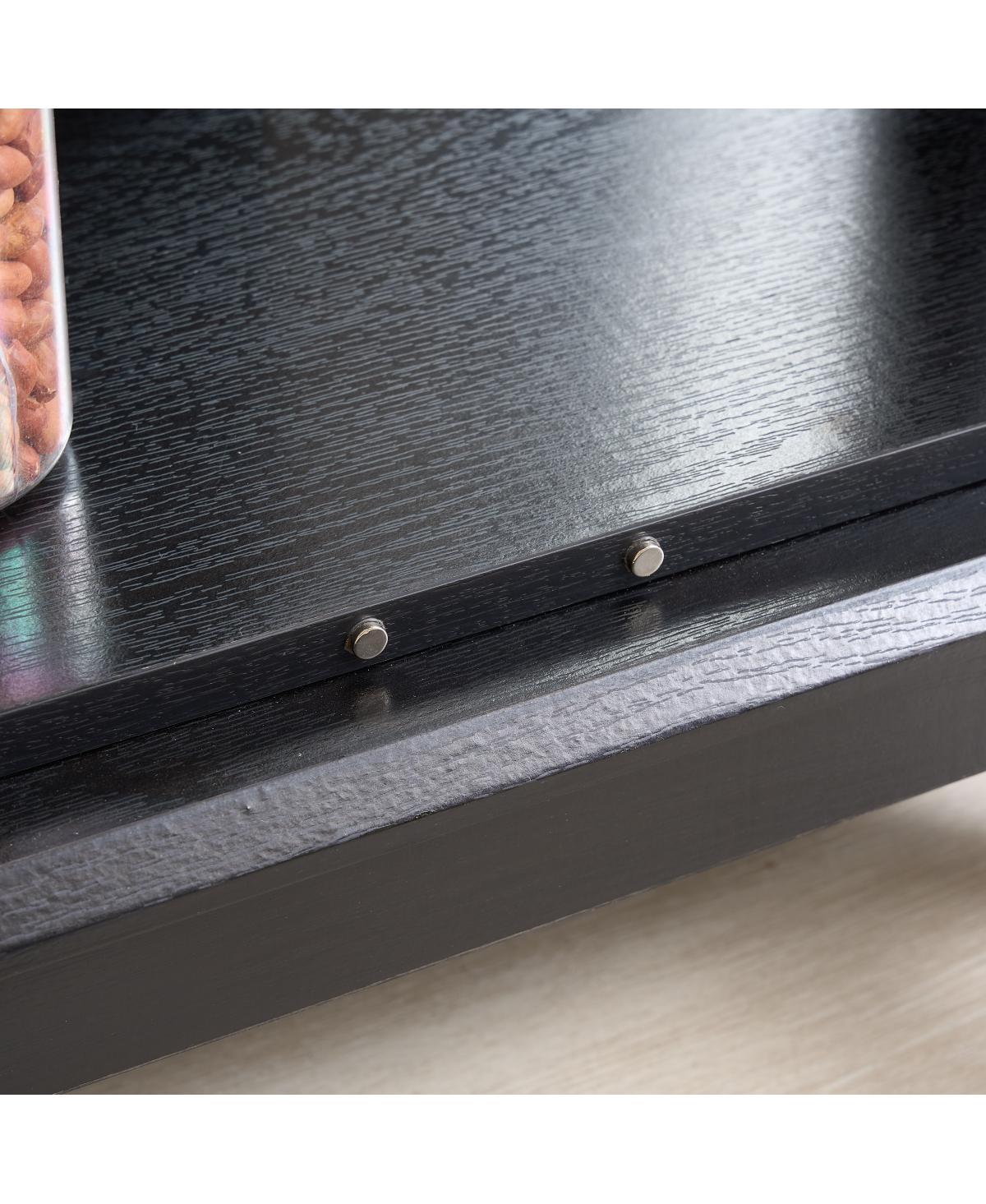 Streamdale Furniture Curio Cabinet with Glass Doors, Lighted Display, Mirrored Back, Adjustable Shelves - Black