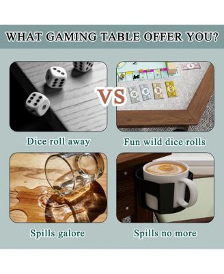 Board Game Table with Removable Top for 6 Players - Rustic Brown