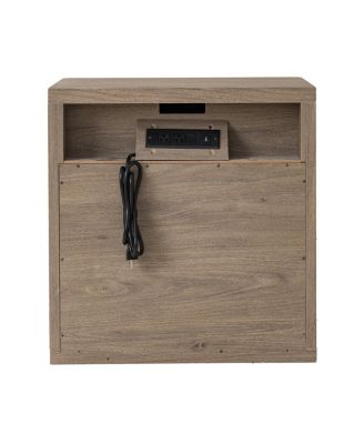 Streamdale Gray Alder Fluted Drawer Night Stand - Modern Mid Century Bedside Table